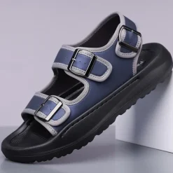 Men's Comfortable Casual Sandals with Double Buckle Design – Stylish Adjustable Outdoor Footwear for Summer and Vacation