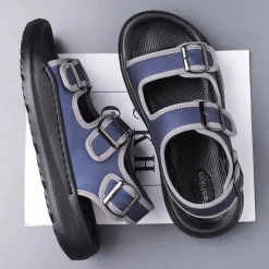 Men's Comfortable Casual Sandals with Double Buckle Design – Stylish Adjustable Outdoor Footwear for Summer and Vacation
