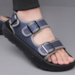Men's Comfortable Casual Sandals with Double Buckle Design – Stylish Adjustable Outdoor Footwear for Summer and Vacation