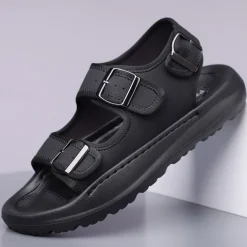 Men's Comfortable Casual Sandals with Double Buckle Design – Stylish Adjustable Outdoor Footwear for Summer and Vacation