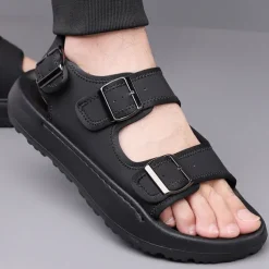 Men's Comfortable Casual Sandals with Double Buckle Design – Stylish Adjustable Outdoor Footwear for Summer and Vacation