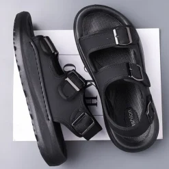 Men's Comfortable Casual Sandals with Double Buckle Design – Stylish Adjustable Outdoor Footwear for Summer and Vacation