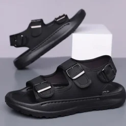 Men's Comfortable Casual Sandals with Double Buckle Design – Stylish Adjustable Outdoor Footwear for Summer and Vacation