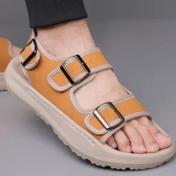 Men's Comfortable Casual Sandals with Double Buckle Design – Stylish Adjustable Outdoor Footwear for Summer and Vacation