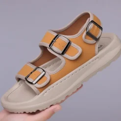 Men's Comfortable Casual Sandals with Double Buckle Design – Stylish Adjustable Outdoor Footwear for Summer and Vacation