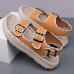 Men's Comfortable Casual Sandals with Double Buckle Design – Stylish Adjustable Outdoor Footwear for Summer and Vacation