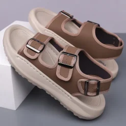 Men's Comfortable Casual Sandals with Double Buckle Design – Stylish Adjustable Outdoor Footwear for Summer and Vacation