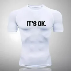 Men's Compression Shirt Athletic Shirt Gym Shirt Fitness Shirt Short Sleeve Tee Tshirt Casual Athleisure Breathable Quick Dry Soft Gym Workout Running Walking Sportswear Activewear Black White Red