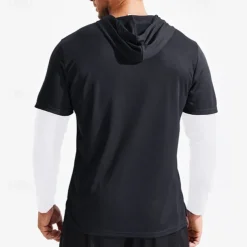 Men's Compression Shirt Athletic Shirt Gym Shirt Fitness Shirt 2 in 1 Long Sleeve Hoodie Casual Athleisure Fall Breathable Quick Dry Soft Gym Workout Running Walking Sportswear Activewear Color Block