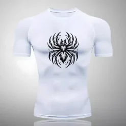 Men's Compression Shirt Athletic Shirt Gym Shirt Fitness Shirt Short Sleeve Tee Tshirt Casual Athleisure Breathable Quick Dry Soft Gym Workout Running Walking Sportswear Activewear White Red Green