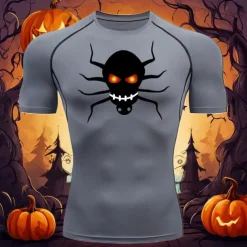 Men's Compression Shirt Athletic Shirt Gym Shirt Fitness Shirt Short Sleeve Tee Tshirt Casual Athleisure Breathable Quick Dry Soft Fitness Gym Workout Running Sportswear Activewear Cartoon Black