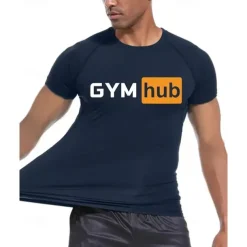 Men's Compression Shirt Athletic Shirt Gym Shirt Fitness Shirt Short Sleeve Tee Tshirt Casual Athleisure Breathable Quick Dry High Stretch Gym Workout Running Walking Sportswear Activewear Black Navy