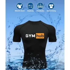 Men's Compression Shirt Athletic Shirt Gym Shirt Fitness Shirt Short Sleeve Tee Tshirt Casual Athleisure Breathable Quick Dry High Stretch Gym Workout Running Walking Sportswear Activewear Black Navy