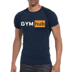 Men's Compression Shirt Athletic Shirt Gym Shirt Fitness Shirt Short Sleeve Tee Tshirt Casual Athleisure Breathable Quick Dry High Stretch Gym Workout Running Walking Sportswear Activewear Black Navy