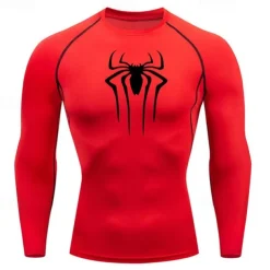 Men's Compression Shirt Athletic Shirt Gym Shirt Fitness Shirt Long Sleeve Tee Tshirt Casual Athleisure Breathable Quick Dry Soft Fitness Gym Workout Running Sportswear Activewear Black Red Navy Blue