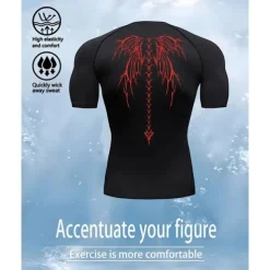 Men's Compression Shirt Athletic Shirt Gym Shirt Fitness Shirt Short Sleeve Tee Tshirt Casual Athleisure Breathable Quick Dry High Stretch Compression Gym Workout Running Walking Sportswear Activewear