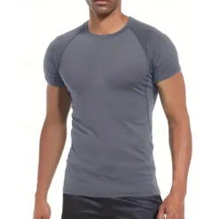 Men's Compression Shirt Athletic Shirt Gym Shirt Fitness Shirt Short Sleeve Tee Tshirt Casual Athleisure Breathable Quick Dry High Stretch Compression Gym Workout Running Walking Sportswear Activewear