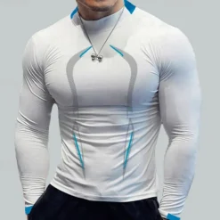 Men's Compression Shirt Athletic Shirt Gym Shirt Fitness Shirt Padded Compression Shirt Long Sleeve Tee Tshirt Casual Athleisure Fall Quick Dry Soft Breathable Gym Workout Walking Jogging Sportswear