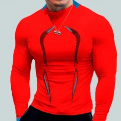 Men's Compression Shirt Athletic Shirt Gym Shirt Fitness Shirt Padded Compression Shirt Long Sleeve Tee Tshirt Casual Athleisure Fall Quick Dry Soft Breathable Gym Workout Walking Jogging Sportswear
