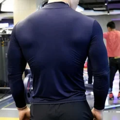 Men's Compression Shirt Athletic Shirt Gym Shirt Fitness Shirt Padded Compression Shirt Long Sleeve Tee Tshirt Casual Athleisure Fall Quick Dry Soft Breathable Gym Workout Walking Jogging Sportswear