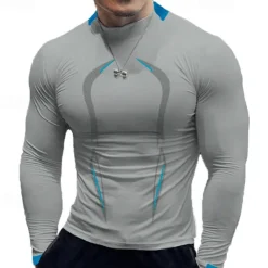 Men's Compression Shirt Athletic Shirt Gym Shirt Fitness Shirt Padded Compression Shirt Long Sleeve Tee Tshirt Casual Athleisure Fall Quick Dry Soft Breathable Gym Workout Walking Jogging Sportswear