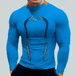 Men's Compression Shirt Athletic Shirt Gym Shirt Fitness Shirt Padded Compression Shirt Long Sleeve Tee Tshirt Casual Athleisure Fall Quick Dry Soft Breathable Gym Workout Walking Jogging Sportswear