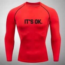 Men's Compression Shirt Athletic Shirt Gym Shirt Fitness Shirt Long Sleeve Tee Tshirt Casual Athleisure Fall Breathable Quick Dry Soft Gym Workout Running Walking Sportswear Activewear Black White Red