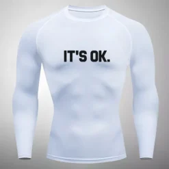 Men's Compression Shirt Athletic Shirt Gym Shirt Fitness Shirt Long Sleeve Tee Tshirt Casual Athleisure Fall Breathable Quick Dry Soft Gym Workout Running Walking Sportswear Activewear Black White Red