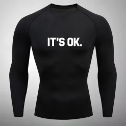 Men's Compression Shirt Athletic Shirt Gym Shirt Fitness Shirt Long Sleeve Tee Tshirt Casual Athleisure Fall Breathable Quick Dry Soft Gym Workout Running Walking Sportswear Activewear Black White Red