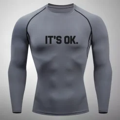 Men's Compression Shirt Athletic Shirt Gym Shirt Fitness Shirt Long Sleeve Tee Tshirt Casual Athleisure Fall Breathable Quick Dry Soft Gym Workout Running Walking Sportswear Activewear Black White Red