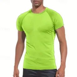 Men's Compression Shirt Athletic Shirt Gym Shirt Fitness Shirt Short Sleeve Tee Tshirt Casual Athleisure Breathable Quick Dry Soft Fitness Gym Workout Running Sportswear Activewear Black White Red