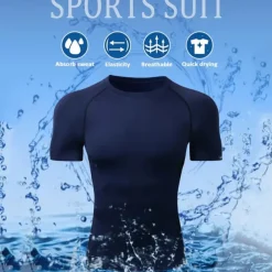 Men's Compression Shirt Athletic Shirt Gym Shirt Fitness Shirt Short Sleeve Tee Tshirt Casual Athleisure Breathable Quick Dry Soft Fitness Gym Workout Running Sportswear Activewear Black White Red