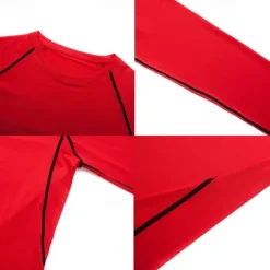 Men's Compression Shirt Athletic Shirt Gym Shirt Fitness Shirt Long Sleeve Tee Tshirt Casual Athleisure Fall Breathable Quick Dry Soft Gym Workout Running Walking Sportswear Activewear Black White Red