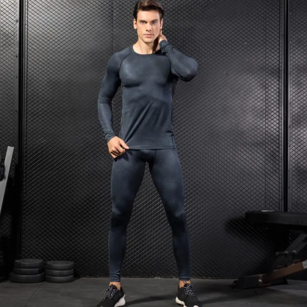 Men's Compression Shirt Running Shirt Long Sleeve Tee Tshirt Athletic Spandex Quick Dry Breathability Lightweight Stretchy Fitness Gym Workout Running Sportswear Activewear Snakeskin White Red Blue