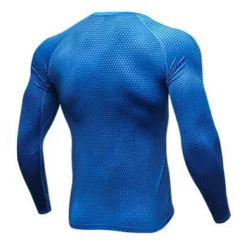 Men's Compression Shirt Running Shirt Long Sleeve Tee Tshirt Athletic Spandex Quick Dry Breathability Lightweight Stretchy Fitness Gym Workout Running Sportswear Activewear Snakeskin White Red Blue