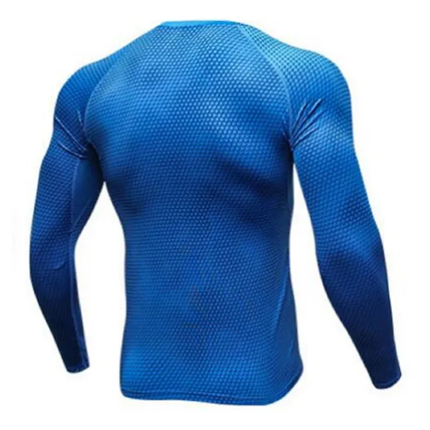 Men's Compression Shirt Running Shirt Long Sleeve Tee Tshirt Athletic Spandex Quick Dry Breathability Lightweight Stretchy Fitness Gym Workout Running Sportswear Activewear Snakeskin White Red Blue