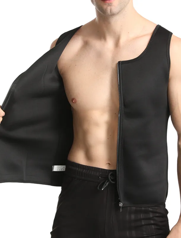 Men's Compression Shirts Body Shaper Shapewear Active Tank Crew Neck Sleeveless Vacation Sports & Outdoor Going out Casual Daily Gym Soft Plain Black Grey Activewear Fashion Sport