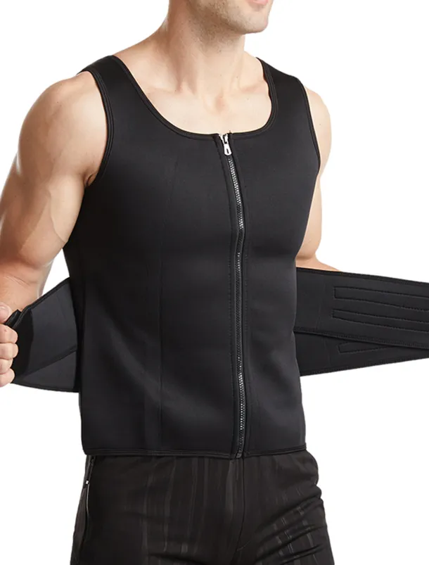 Men's Compression Shirts Body Shaper Shapewear Active Tank Crew Neck Sleeveless Vacation Sports & Outdoor Going out Casual Daily Gym Soft Plain Black Grey Activewear Fashion Sport