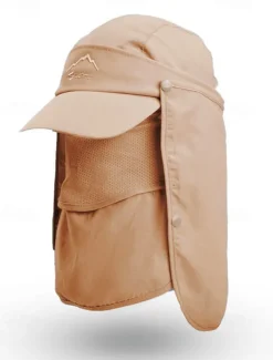 Men's Convertible Sun Hat with Neck Flap and Detachable Face Cover, UV Protection Lightweight Cap for Outdoor Hiking, Fishing, and Camping