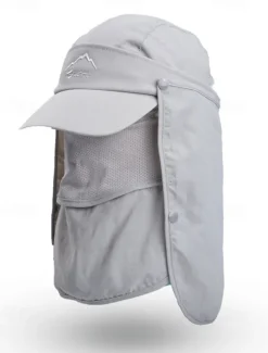 Men's Convertible Sun Hat with Neck Flap and Detachable Face Cover, UV Protection Lightweight Cap for Outdoor Hiking, Fishing, and Camping