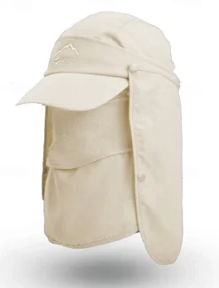 Men's Convertible Sun Hat with Neck Flap and Detachable Face Cover, UV Protection Lightweight Cap for Outdoor Hiking, Fishing, and Camping
