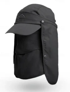 Men's Convertible Sun Hat with Neck Flap and Detachable Face Cover, UV Protection Lightweight Cap for Outdoor Hiking, Fishing, and Camping
