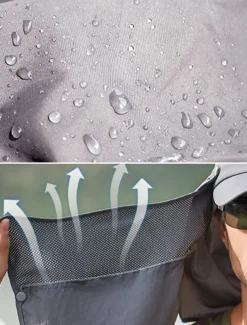 Men's Convertible Sun Hat with Neck Flap and Detachable Face Cover, UV Protection Lightweight Cap for Outdoor Hiking, Fishing, and Camping
