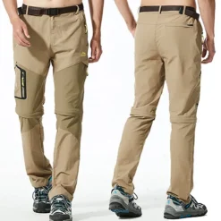 Men's Convertible Zip Off Pants Hiking Pants Trousers Summer Outdoor Waterproof Windproof Breathable Quick Dry Pants / Trousers Bottoms Elastic Waist Black Army Green Camping / Hiking Fishing Hiking