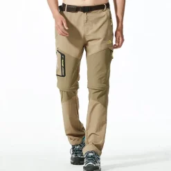 Men's Convertible Zip Off Pants Hiking Pants Trousers Summer Outdoor Waterproof Windproof Breathable Quick Dry Pants / Trousers Bottoms Elastic Waist Black Army Green Camping / Hiking Fishing Hiking