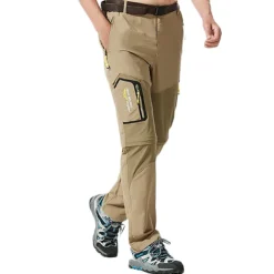 Men's Convertible Zip Off Pants Hiking Pants Trousers Summer Outdoor Waterproof Windproof Breathable Quick Dry Pants / Trousers Bottoms Elastic Waist Black Army Green Camping / Hiking Fishing Hiking