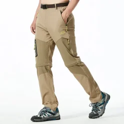 Men's Convertible Zip Off Pants Hiking Pants Trousers Summer Outdoor Waterproof Windproof Breathable Quick Dry Pants / Trousers Bottoms Elastic Waist Black Army Green Camping / Hiking Fishing Hiking