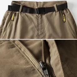 Men's Convertible Zip Off Pants Hiking Pants Trousers Summer Outdoor Waterproof Windproof Breathable Quick Dry Pants / Trousers Bottoms Elastic Waist Black Army Green Camping / Hiking Fishing Hiking
