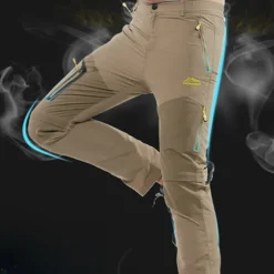 Men's Convertible Zip Off Pants Hiking Pants Trousers Summer Outdoor Waterproof Windproof Breathable Quick Dry Pants / Trousers Bottoms Elastic Waist Black Army Green Camping / Hiking Fishing Hiking