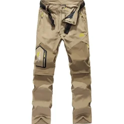 Men's Convertible Zip Off Pants Hiking Pants Trousers Summer Outdoor Waterproof Windproof Breathable Quick Dry Pants / Trousers Bottoms Elastic Waist Black Army Green Camping / Hiking Fishing Hiking